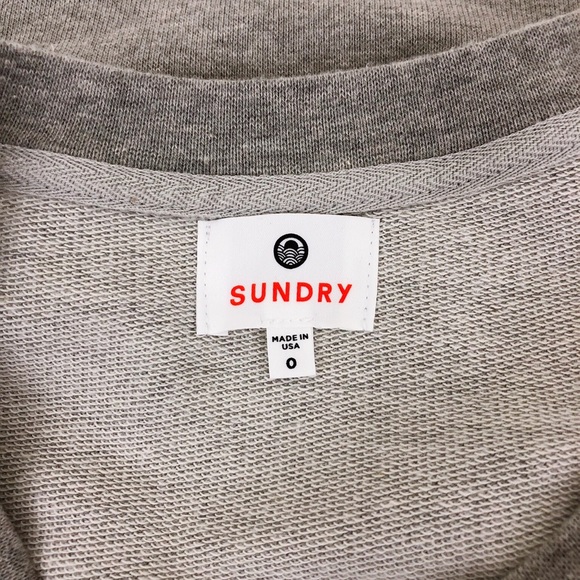 ANTHROPOLOGIE SUNDRY Embroidered Sweatshirt Gray M - Picture 6 of 8